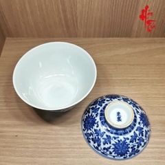 Bộ Chén Khải Sứ Cảnh Đức Vẽ Tay - Thanh Hoa 135ml