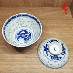 Bộ Chén Khải Sứ Cảnh Đức Vẽ Tay - Linh Lung Thanh Hoa 135ml