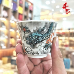 Tách Trà Sứ Cảnh Đức - Cá Chép Hóa Rồng 120ml