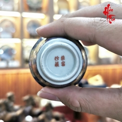 Tách Trà Pháp Lang Thái Sứ Cảnh Đức - Liên Hoa Nền Vàng 30ml