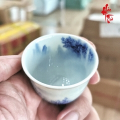 Tách Sứ Cảnh Đức Thanh Hoa - Nung Củi 30ml