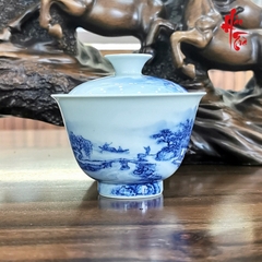 Chén Khải Sứ Cảnh Đức Thanh Hoa - Nung Củi 200ml Kèm Nắp