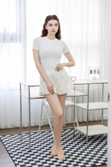 Anie T-Shirt - Áo thun trắng phối bèo