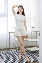 Anie T-Shirt - Áo thun trắng phối bèo