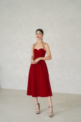 Đầm cúp nhung 2 dây