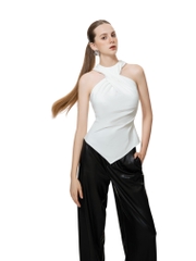 Áo thun cổ xoắn-Asymétrique Top