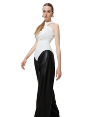Áo thun cổ xoắn-Asymétrique Top