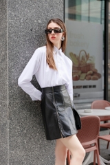 Zip-up Skirt - Chân váy da dây kéo