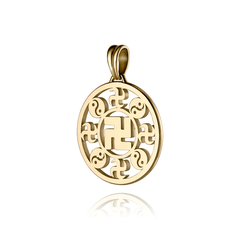 Vật phẩm hình chữ Vạn được chế tác bằng vàng 18K - 17mm
