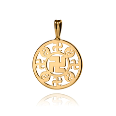 Vật phẩm hình chữ Vạn được chế tác bằng vàng 24K - 22 mm