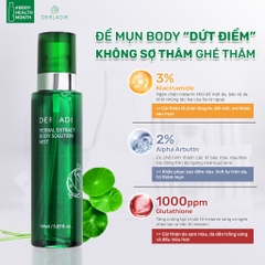 Xịt Mụn Lưng, Mờ Thâm, Giảm Viêm Nang Lông Derladie Herbal Extract Body Solution Mist 150Ml