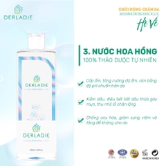 Bộ đôi làm sạch, cấp ẩm Nước tẩy trang Derladie 500ml, Toner Natural Witch Hazel 500ml