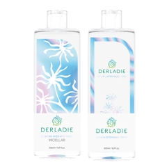 Bộ đôi làm sạch, cấp ẩm Nước tẩy trang Derladie 500ml, Toner Natural Witch Hazel 500ml