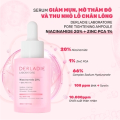 Bộ sản phẩm Toner, Serum, Kem dưỡng Derladie giảm mụn, thu nhỏ lỗ chân lông cho da dầu mụn