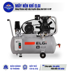 MÁY NÉN KHÍ PISTON MỘT CẤP TRUYỀN ĐỘNG ĐAI ELGI 1-3 HP