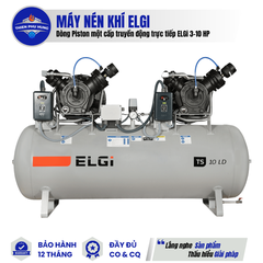 MÁY NÉN KHÍ PISTON HAI CẤP TRUYỀN ĐỘNG TRỰC TIẾP ELGI 3-10 HP