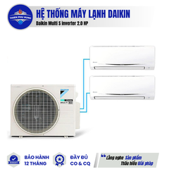 Hệ thống máy lạnh Daikin Multi S inverter 2 HP - 1 dàn nóng MKC50RVMV 2 dàn lạnh CTKC25RVMV+CTKC35RVMV