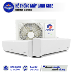 Hệ thống máy lạnh Gree Multi XS Inverter GWCD(14)NK6FO/GWC(07/09)AABK6DNA1B/I (1 nóng, 2 lạnh)