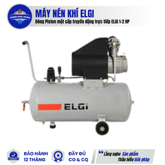 MÁY NÉN KHÍ PISTON MỘT CẤP TRUYỀN ĐỘNG TRỰC TIẾP ELGI 1-2 HP