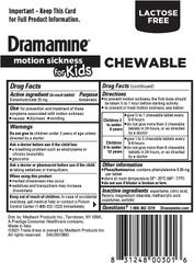 Thuốc chống say xe không buồn ngủ tre em Dramamine kids motion sickness Less Drowsy 8 tablets