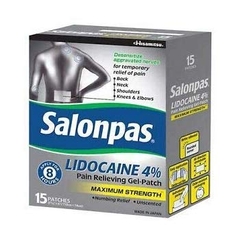 Salonpas Lidocaine 4% - 15 patches - Salonpas kết hợp với thuốc giảm đau giúp giảm đau lâu hơn và nhanh hơn