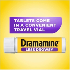 Thuốc chống say xe không buồn ngủ Người Lớn Dramamine Motion Sickness Less Drowsy 8 tablets