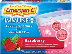 Emergen-C Immune 1000mg Vitamin C plus D, Zinc 30 bich - Bột C mùi dâu đất uống tăng sức đề kháng