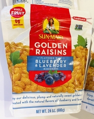 Nho khô ( made in USA)  SUNMAID GONDEN RAISINS BLUEBERRY & LAVENDER 680G (Date T9/2024)