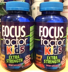 Focus factor kids EXTRA STRENGTH chewable tablet Berry flavor - Viên bổ não dòng cao cấp giúp trẻ tập trung, tăng trí nhớ