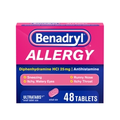 Benadryl allergy 48t ablets  - Thuốc cảm, thay đổi thời tiết, sổ mũi, nhức đầu - hộp 48 viên