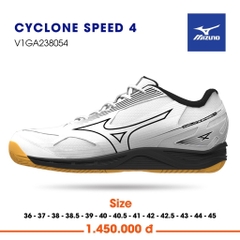 Giày Cầu Lông Mizuno Cyclone Speed 4 - Trắng Đen Bạc
