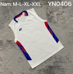 Áo Cầu Lông Yonex Sát Nách - Trắng Xanh Đỏ