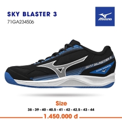 Giày Cầu Lông Mizuno Sky Blaster 3- Đen Trắng Xanh