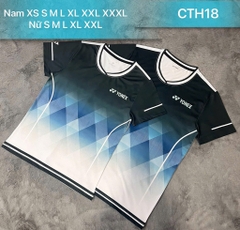 Áo cầu lông Yonex CTH18 - Xanh Trắng