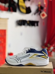Giày cầu lông Mizuno indoor Thunder blade Z- Trắng Xanh Vàng