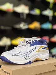Giày cầu lông Mizuno indoor Thunder blade Z- Trắng Xanh Vàng