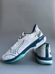 Giày Tenis Mizuno ET 5AC trắng xanh