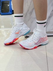 Giày cầu lông Mizuno Wave Claw El 2 - Trắng Hồng