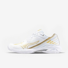 Giày Cầu Lông Mizuno Wave Claw 3- Trắng Vàng Bạc