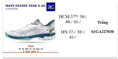 Giày Tenis Mizuno ET 5AC trắng xanh