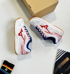 Giày cầu lông Mizuno Sky Blaster 2- Trắng Đỏ Xanh