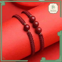 VÒNG TAY CHỈ ĐỎ LINH CHÂU CHU SA