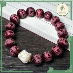VÒNG TAY BẠCH NGỌC BỒ ĐỀ MIX CHARM LÂN SƯ