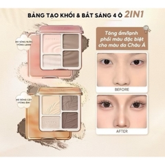 Bảng phấn bắt sáng và tạo khối 4 ô JudydoII Highlight & Contour Palette 9g