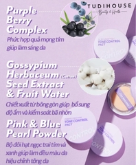 Phấn Phủ  nén I'm Meme Purple Cotton Tone Control Pact 9.5g