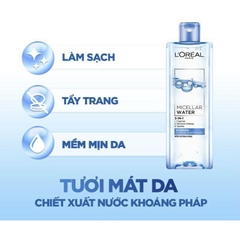 Nước tẩy trang L’oreal Micellar Water 3-in-1  400ml