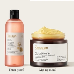 Combo nước cân bằng da Cocoon Sen Hậu Giang 310ml & mặt nạ nghệ 100ml