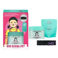 Set toner pad  Bringgreen Tea Tree Cica Trouble Soothing Toner Pad PHIÊN BẢN SUQID GAME