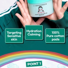 Set toner pad  Bringgreen Tea Tree Cica Trouble Soothing Toner Pad PHIÊN BẢN SUQID GAME