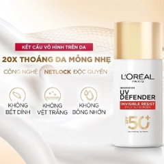 Kem Chống Nắng Thoáng Da Mỏng Nhẹ Loreal Paris UV Defender Invisible Resist Daily Sunscreen SPF50+ PA++++